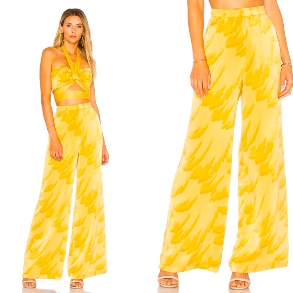 NWOT HOUSE OF HARLOW 1960 X REVOLVE Mona Pant Feather Print XS